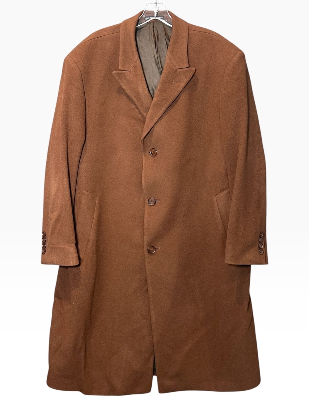 Calvin Klein Men's 44S Cashmere Wool Trench Over Coat Jacket 3 Button Front